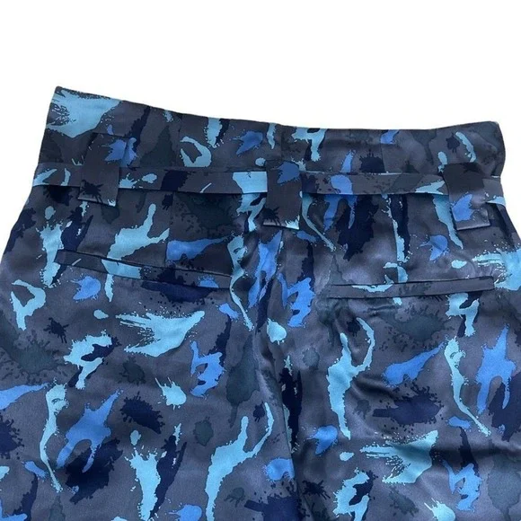 L'AGENCE Madeline High‎ Waist Silk Safari Camo Blue Prints Pants Size 2